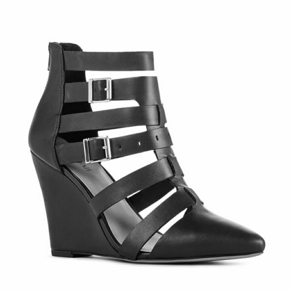 Cora  pointed toe  black wedges